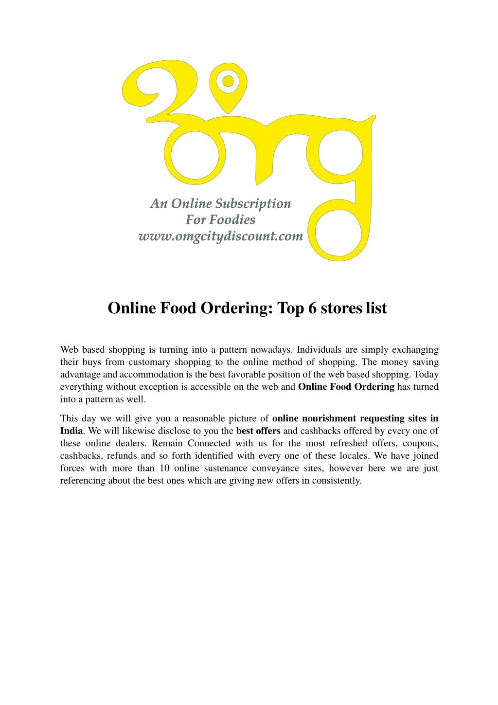 online food ordering top 6 stores list