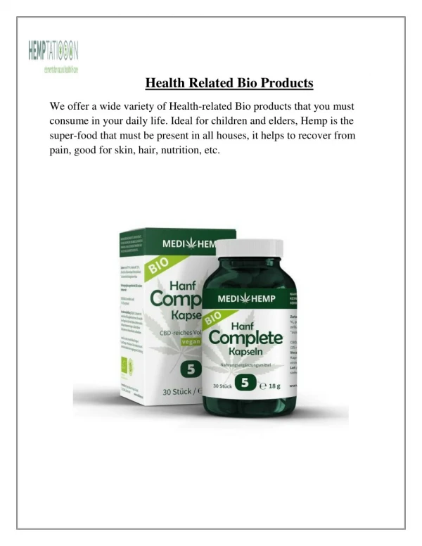 Health related Bio products