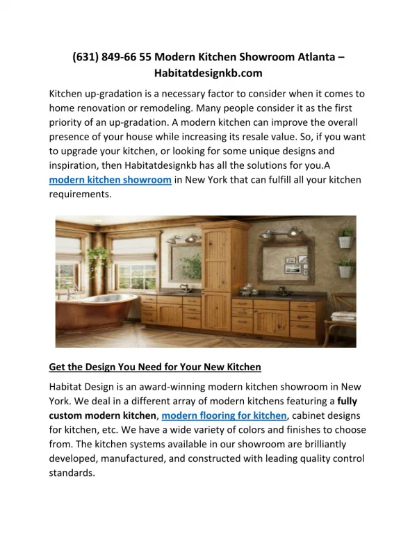 (631) 849-66 55 Modern Kitchen Showroom Atlanta – Habitatdesignkb.com