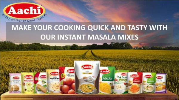 MAKE YOUR COOKING QUICK AND TASTY WITH OUR INSTANT MASALA MIXES