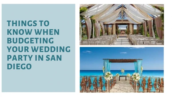 Things to Know When Budgeting Your Wedding Party in San Diego