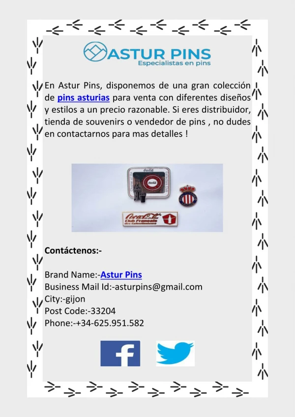 Colección Astur Pins Disponible para venta