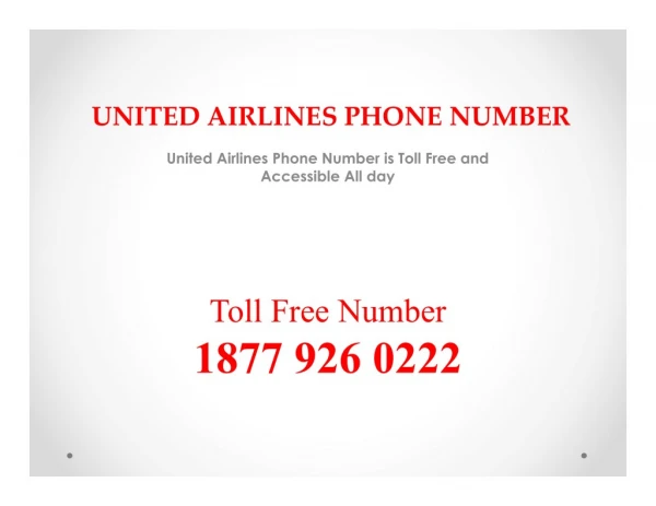 United Airlines Phone Number is available round the clock.