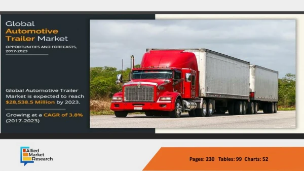 Automotive Trailer Market Expected to Reach $28,538.5 Million, Globally, by 2023