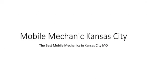 Mobile Mechanic Kansas City