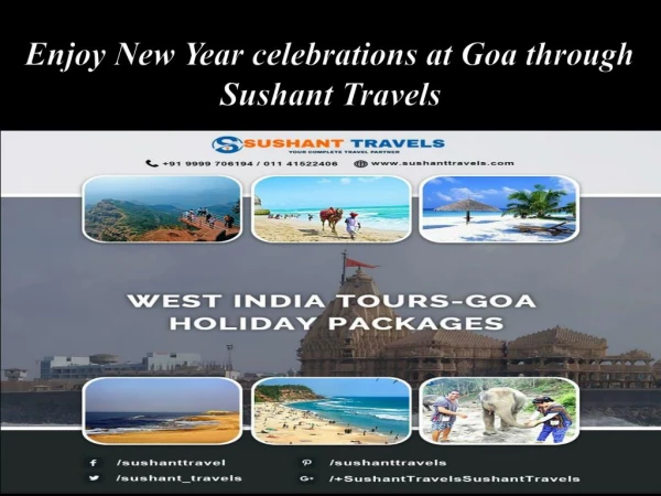 Enjoy New Year celebrations at Goa through Sushant Travels