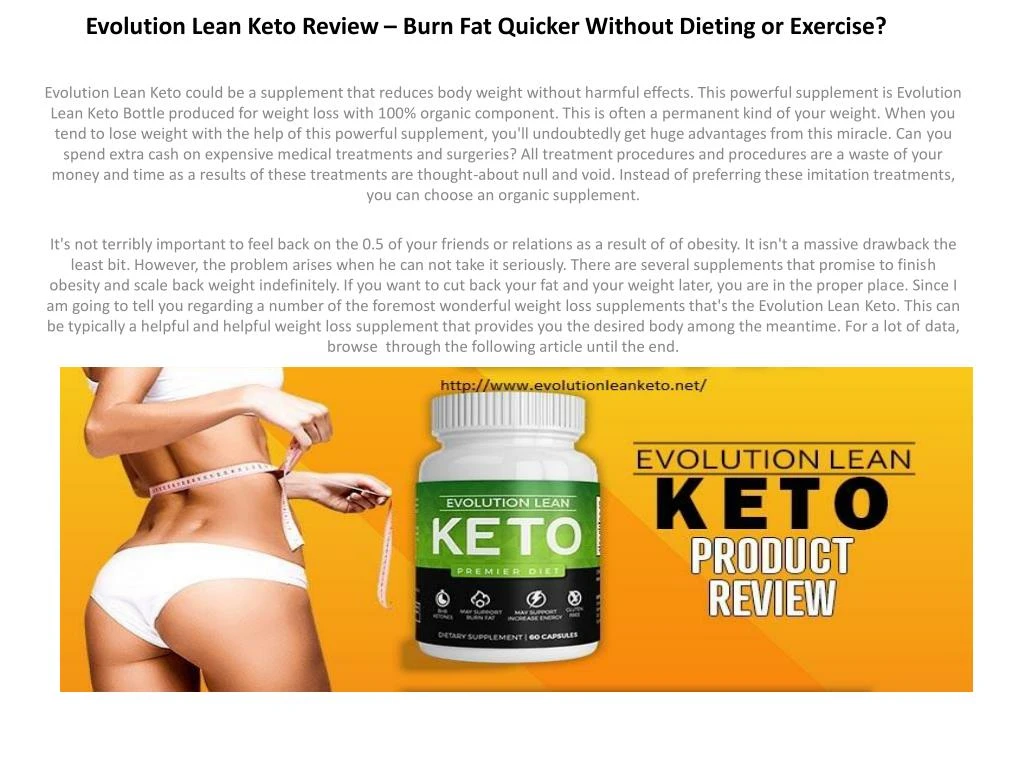 evolution lean keto review burn fat quicker without dieting or exercise