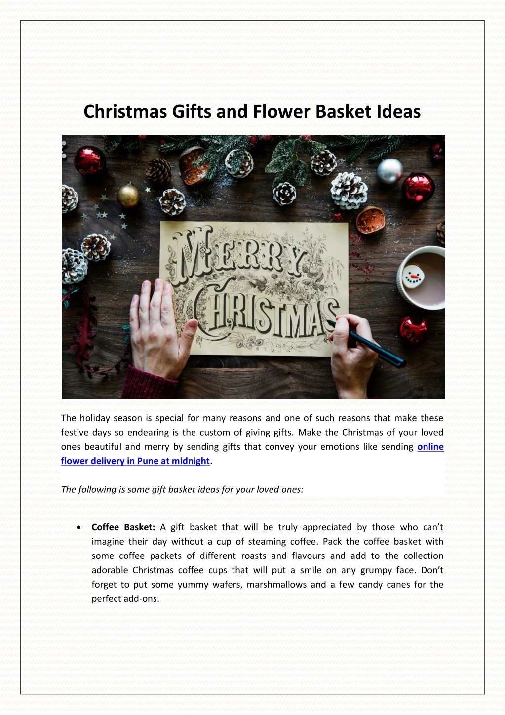 christmas gifts and flower basket ideas
