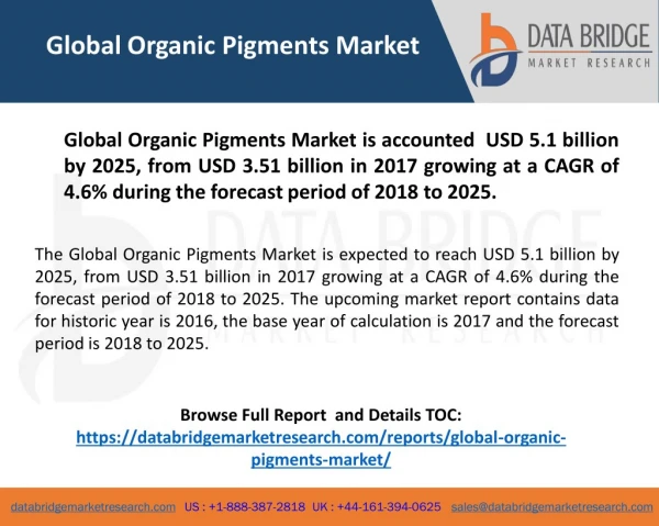 Global Organic Pigments Market 2025 Global Analysis and Forecast by Company Profiles like DIC Corporation, Heubach GmbH,