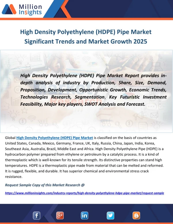 High Density Polyethylene (HDPE) Pipe Market Significant Trends and Market Growth 2025