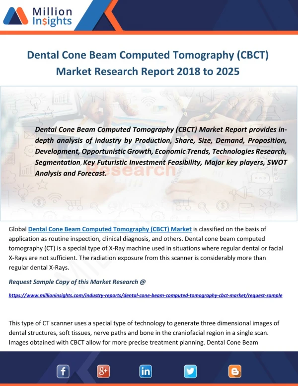 Dental Cone Beam Computed Tomography (CBCT) Market Research Report 2018 to 2025