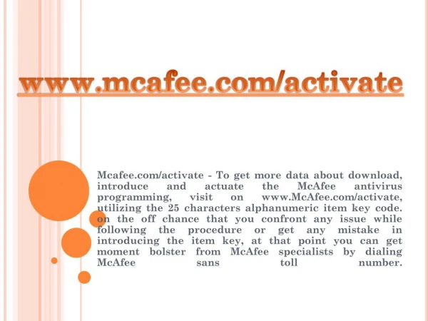 www mcafee com activate