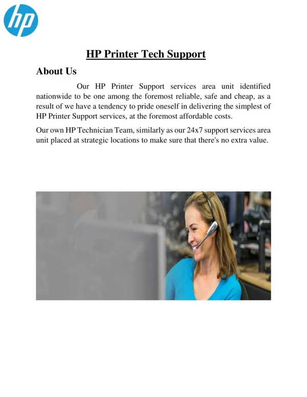 HP Printer tech support