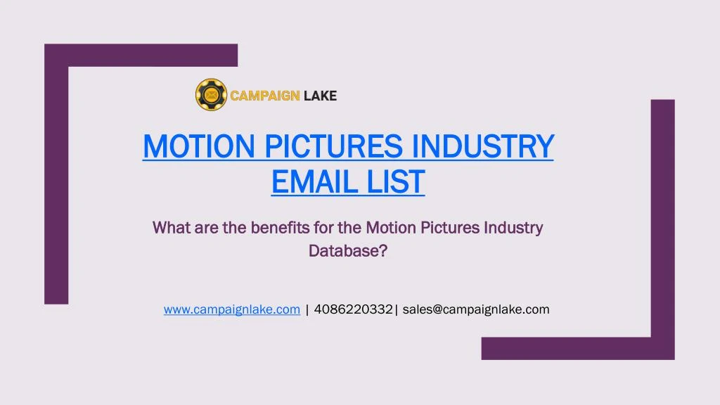 motion pictures industry email list