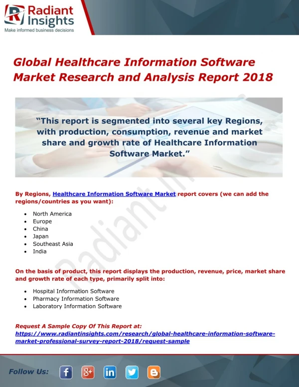 Global Healthcare Information Software Market Research and Analysis Report 2018