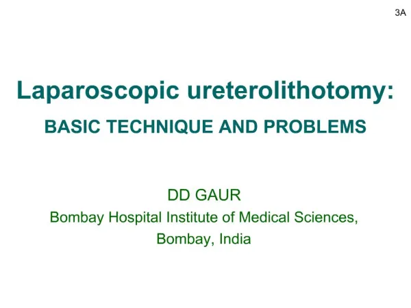 Laparoscopic ureterolithotomy: BASIC TECHNIQUE AND PROBLEMS