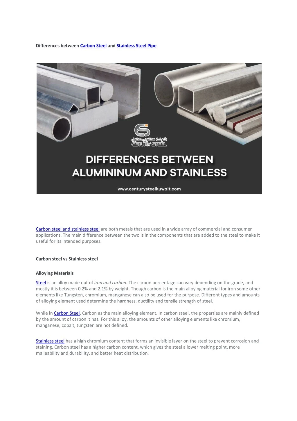differences between carbon steel and stainless