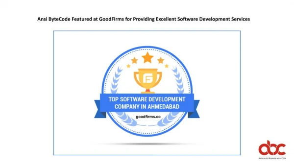 Ansi ByteCode Featured at GoodFirms for Providing Excellent Software Development Services