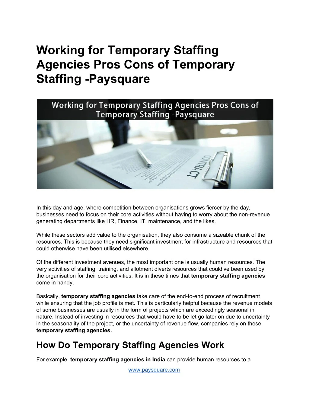 working for temporary staffing agencies pros cons