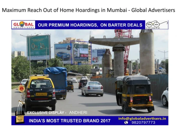 Maximum Reach Out of Home Hoardings in Mumbai - Global Advertisers