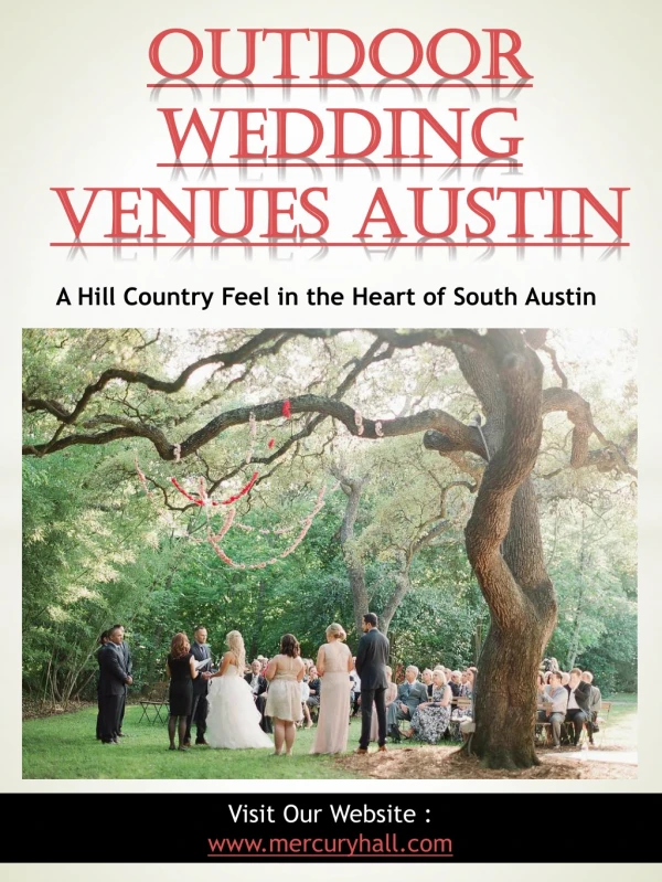 Outdoor Wedding Venues Austin