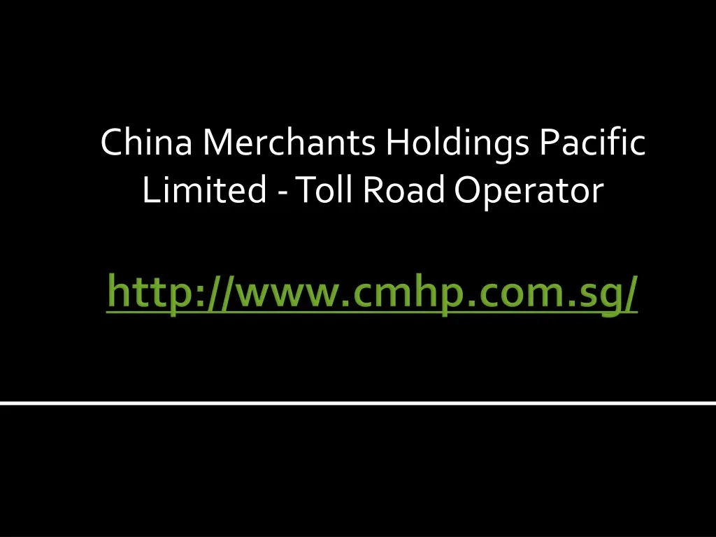 china merchants holdings pacific limited toll road operator