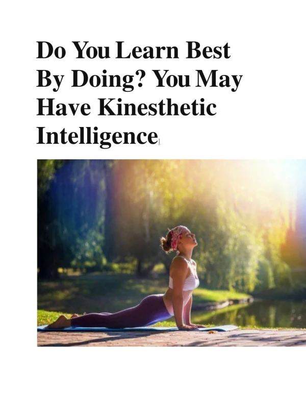 kinesthetic intelligence