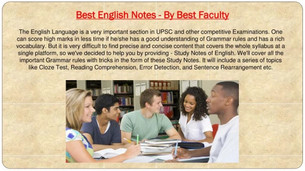 Best UPSC English Notes By Best Faculty - Top IAS Coaching Center