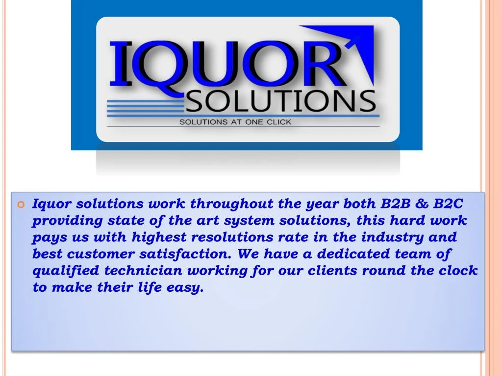 iquor solutions work throughout the year both