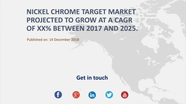 Nickel Chrome Target Market Projected to grow at a CAGR of XX% between 2017 and 2025.