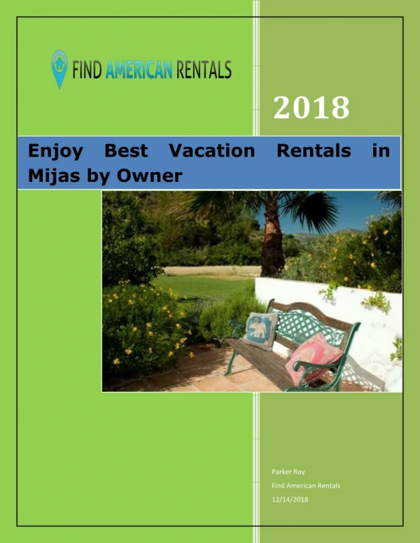 Enjoy Best Vacation Rentals in Mijas by Owner