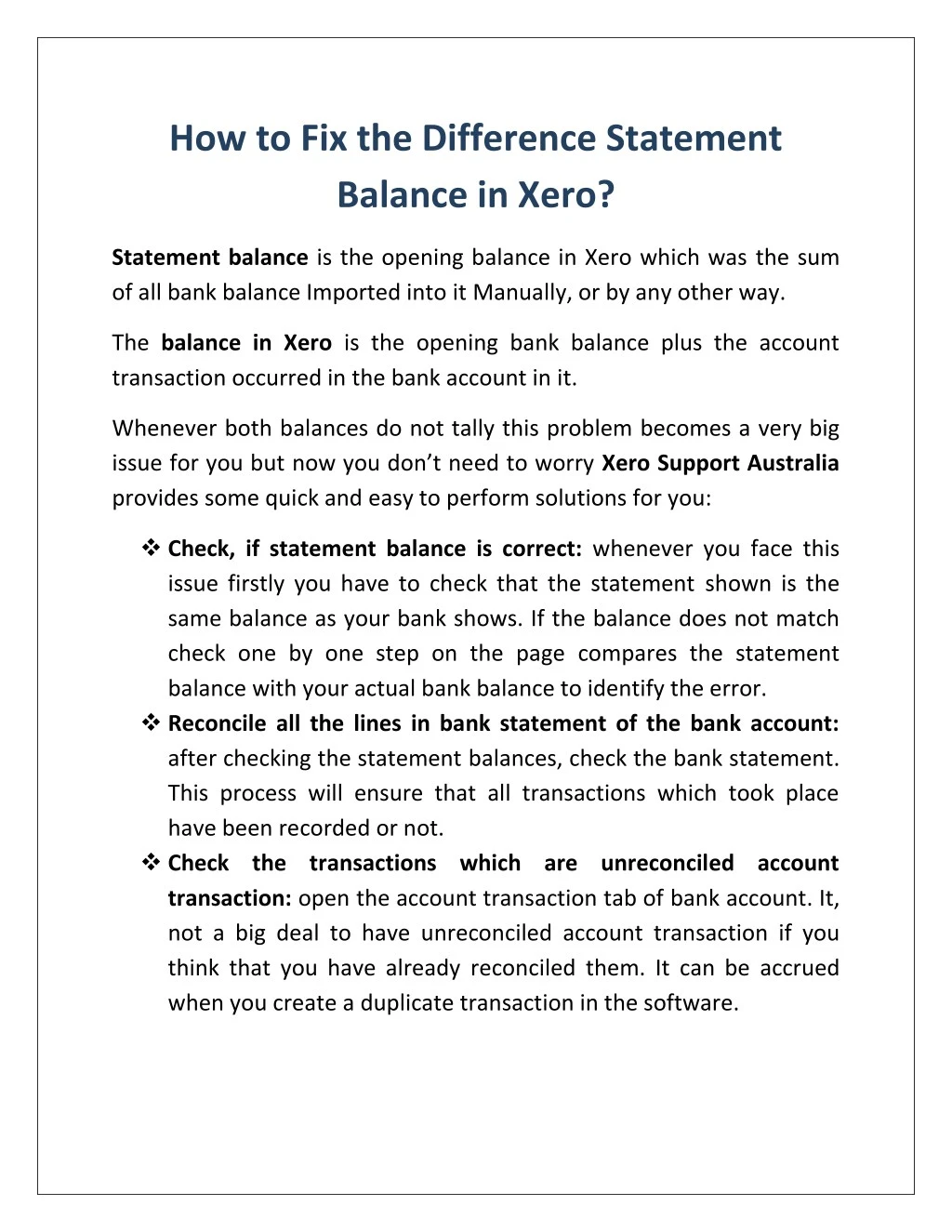 how to fix the difference statement balance