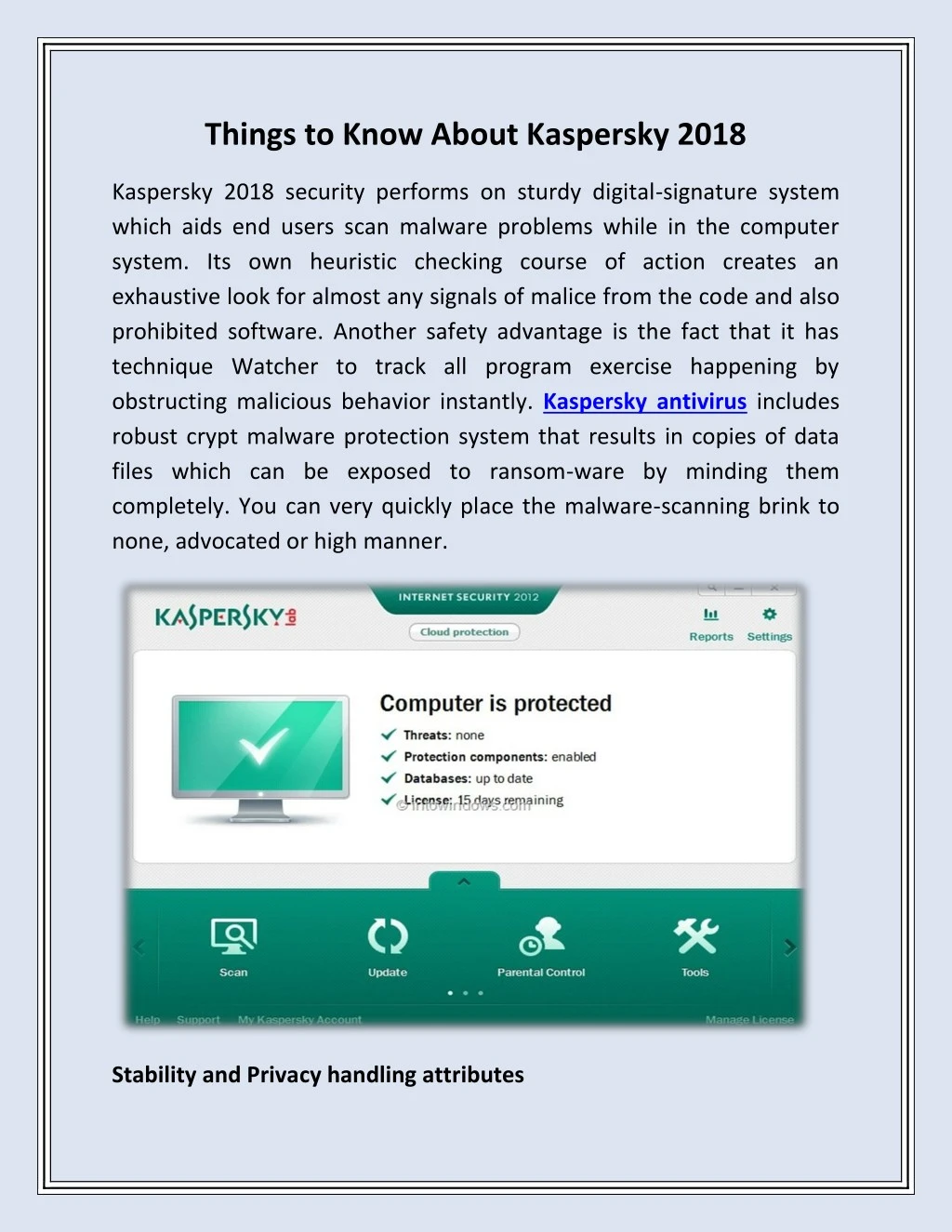 things to know about kaspersky 2018