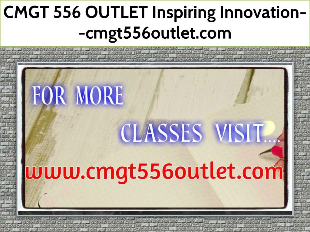 cmgt 556 outlet inspiring innovation