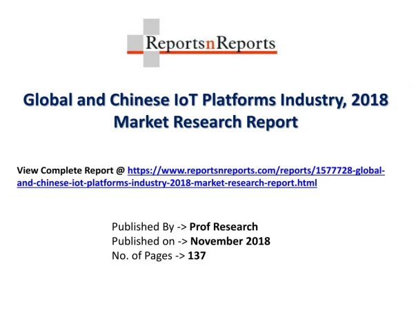 Global IoT Platforms Industry with a focus on the Chinese Market