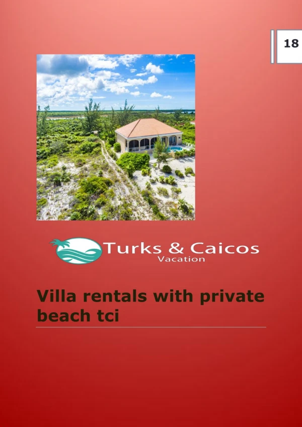 Villa rentals with private beach tci