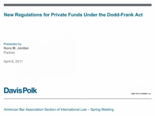 New Regulations for Private Funds Under the Dodd-Frank Act - slide 1