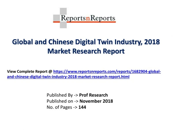 Digital Twin Industry 2023 Forecasts for Global Regions by Applications & Manufacturing Technology