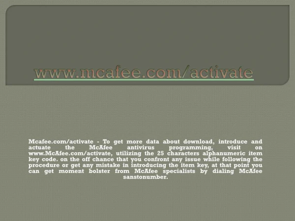 mcafee.com/activate- Guide to activate mcafee Product