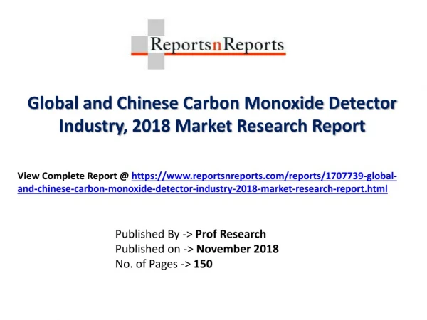 Carbon Monoxide Detector Market Research Report 2018 Current Market Status, Share and Competition