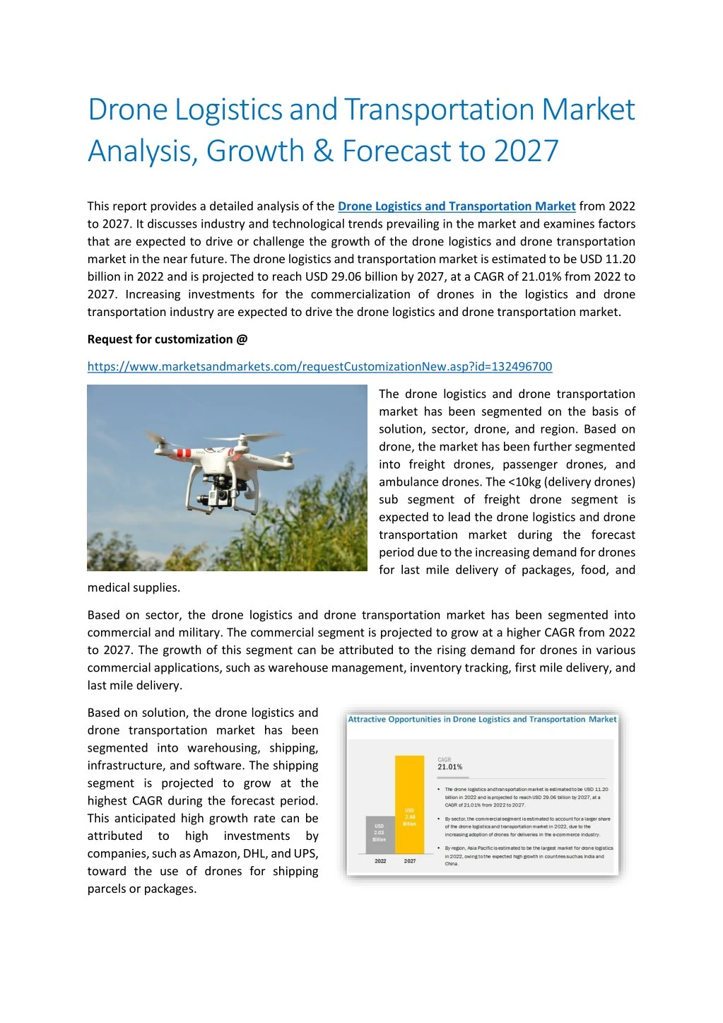 drone logistics and transportation market