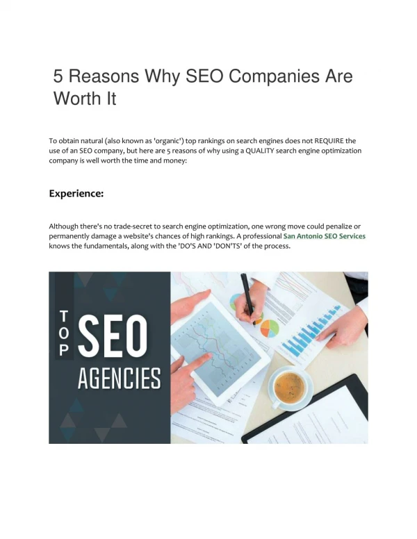 5 Reasons Why SEO Companies Are Worth It
