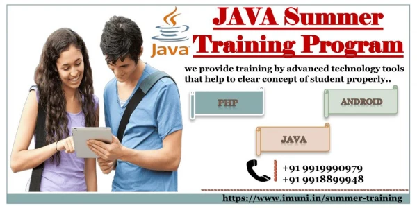 JAVA Summer Training Program| Online Training And Live Project
