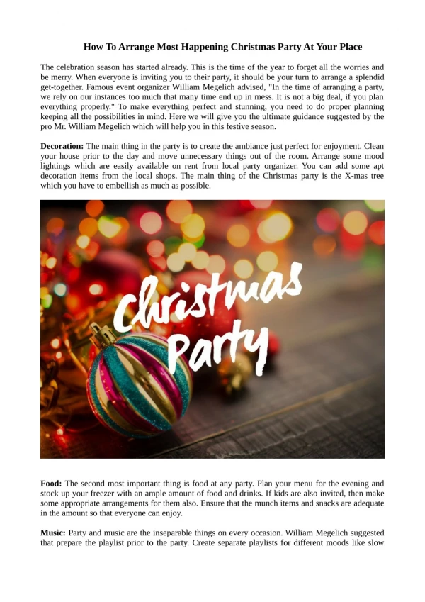 How To Arrange Most Happening Christmas Party At Your Place