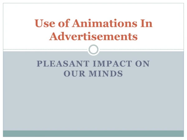 Animation in Advertisements