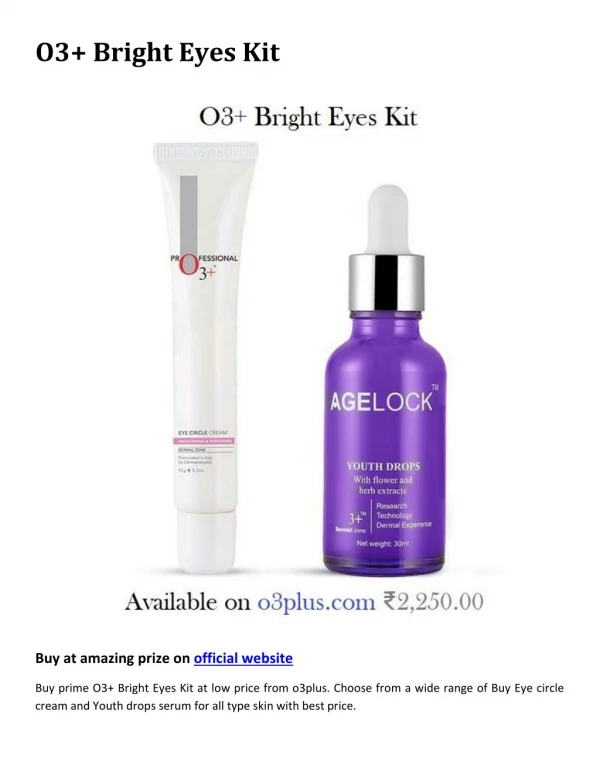 O3Plus Bright Eyes Kit