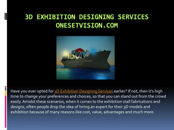 3D Exhibition Designing Servicess