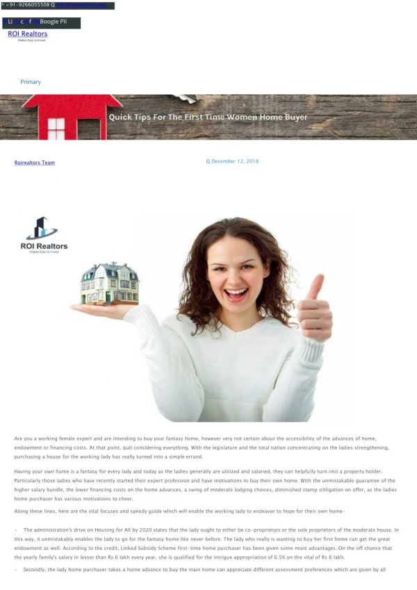 Quick Tips For The First Time Women Home Buyer