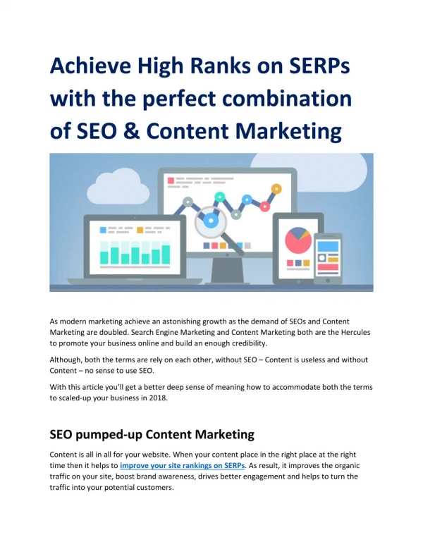ACHIEVE HIGH RANKS ON SERPS WITH THE PERFECT COMBINATION OF SEO & CONTENT MARKETING