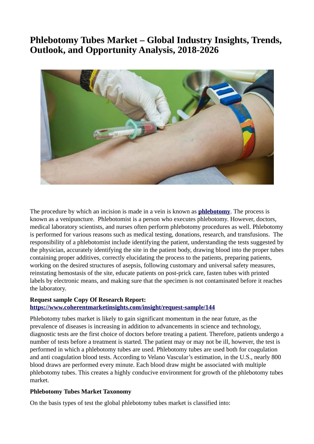 phlebotomy tubes market global industry insights